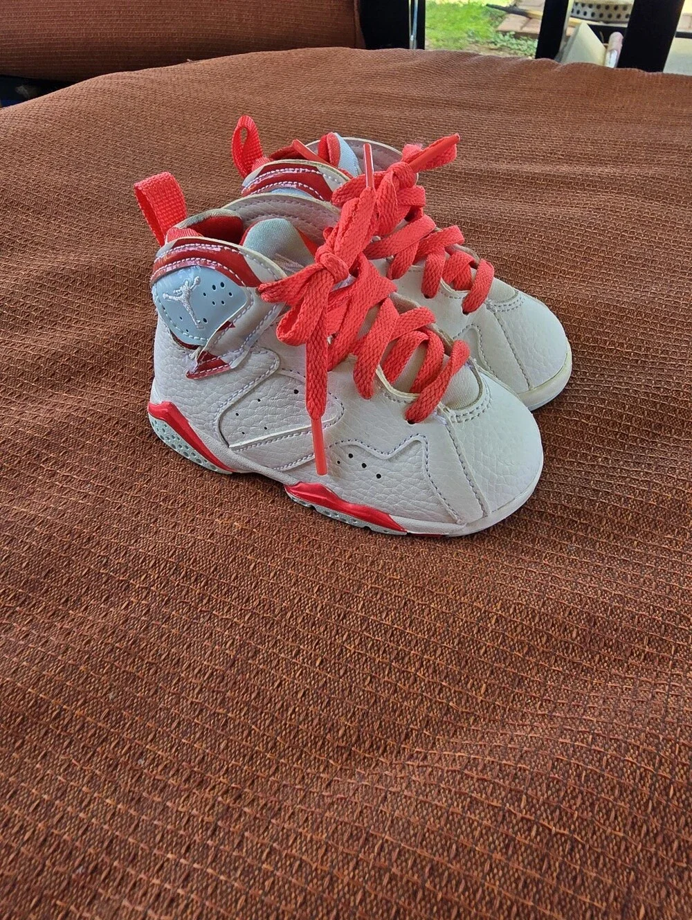 Nike Air Jordan Retro 7 Topaz Mist TD Shoes White Toddler Size 6c